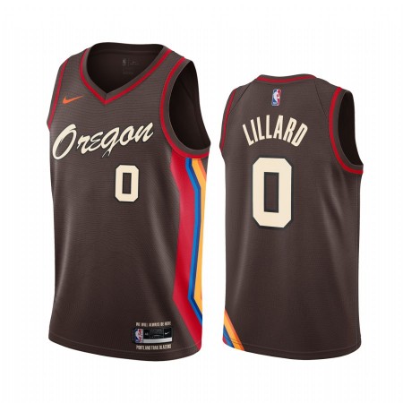 Maglia NBA Portland Trail Blazers Damian Lillard 0 2020-21 City Edition Swingman - Uomo